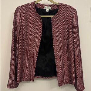 Vintage Austin Reed London New York Pink & Black Chevron Blazer Women’s Size 8